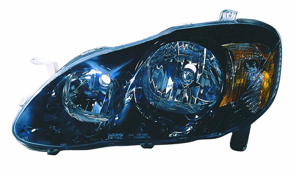 Toyota Corolla 03-07 Headlight Assembly Black Bezel PAIR - ackauto