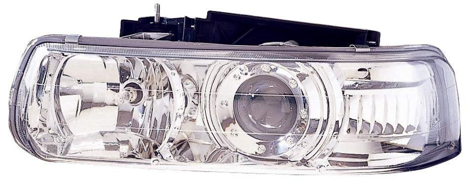 Chevy Silverado Truck 99-02 / Tahoe / Suburban 00-05 Headlight Assembly Projector Chrome - ackauto