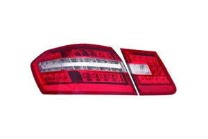 Mercedes-Benz E Class Sedan from 7 / 31 / 09-13 Tail Light & Back Up Light Assembly LED Clearear Red Lens Set - ackauto
