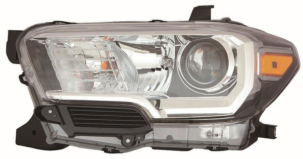 For Toyota Tacoma 2016 2017 Headlight Halogen w/o LED DRL&Fog Light Black Driver Side CAPA Certified 81150-04260 TO2502243C