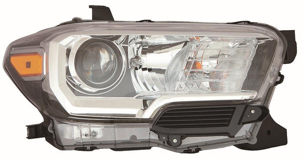 For Toyota Tacoma 2016 2017 Headlight Halogen w/o LED DRL&Fog Light Black Passenger Side CAPA Certified 81110-04260 TO2503243C