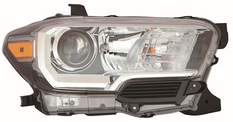 For Toyota Tacoma 2016 2017 Headlight Halogen w/o LED DRL&Fog Light Black Passenger Side CAPA Certified 81110-04260 TO2503243C