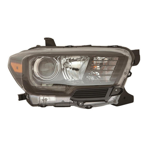 For Toyota Tacoma 2016 17 18 19 20 21 22 2023 Headlight Halogen w/ LED DRL&Fog Light Black Passenger Side 81110-04270 TO2503244