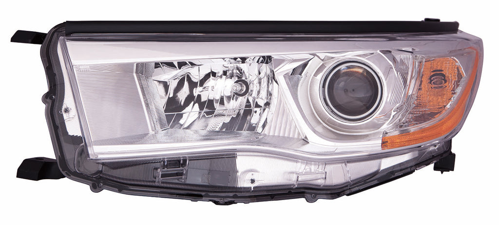 For Toyota Highlander/ Hybrid 2014 15 2016 Headlight w/o SMOKED Chrome Accent Driver Side CAPA Certified 81150-0E180 TO2502221C