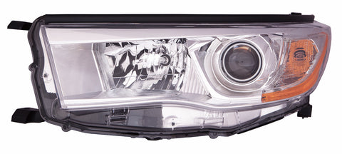 For Toyota Highlander/ Hybrid 2014 15 2016 Headlight w/o SMOKED Chrome Accent Driver Side 81150-0E180 TO2502221