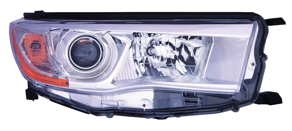 For Toyota Highlander/ Hybrid 2014 15 2016 Headlight w/o SMOKED Chrome Accent Passenger Side CAPA Certified 81110-0E180 TO2503221C