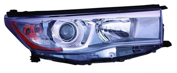 For Toyota Highlander/ Hybrid 2014 15 2016 Headlight w/ SMOKED Chrome Accent Passenger Side CAPA Certified 81110-0E250 TO2503225C