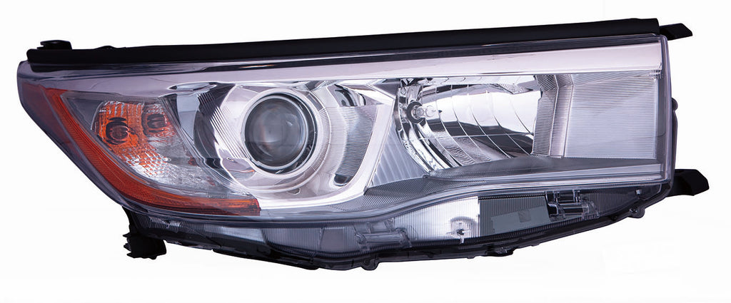 For Toyota Highlander/ Hybrid 2014 15 2016 Headlight w/ SMOKED Chrome Accent Passenger Side 81110-0E250 TO2503225