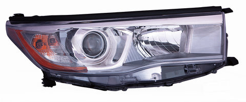 For Toyota Highlander/ Hybrid 2014 15 2016 Headlight w/ SMOKED Chrome Accent Passenger Side 81110-0E250 TO2503225
