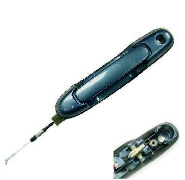 For Toyota Sienna 1998 99 00 01 02 2003 w/ Manual LOCK OUT SIDE DOOR Door Handle Passenger Side=Driver Side w/ KEYHOLE (SMOOTH BLACK) 69230-08010-J0/ J1/ E0/ E1 TO1521115