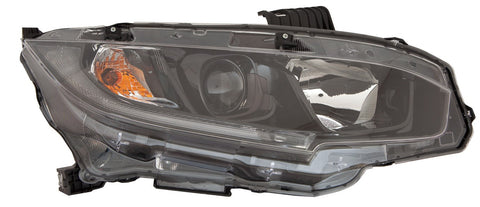 For Honda Civic Sedan 2019 20 2021/ Coupe EX/ LX/ Sport 2019 2020 Headlight Halogen EX/ EX-L 1.5L Turbo/ 2.0L Engine NA/ JPN Built Black Bezel Passenger Side 33100-TBA-A31 HO2503192