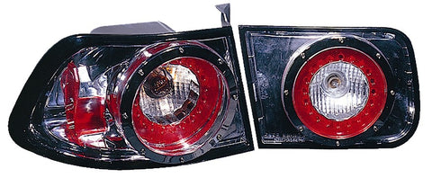 For Honda Civic Coupe/ Sedan 1992 93 94 1995 Tail Light (I&O) LED DESIGN CROM SET  HO2811159