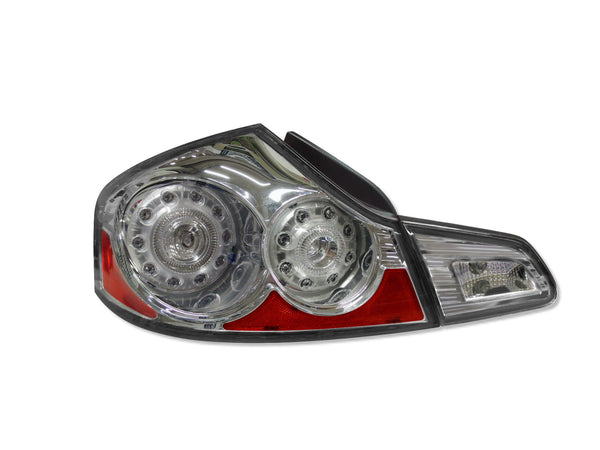 For Infiniti G35 Sedan 2007 2008/ G37 Sedan 2009 10 11 12 2013/ G25 Sedan 2011 2012/ Q40 Sedan 2015 Tail Light & Back Up Light CLEAR LENS/ Chrome Bezel  IN2811102