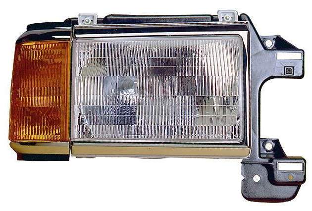 For Ford F-Pickup / Bronco 1987 88 89 90 1991 Headlight Combination. Passenger Side w/ Chrome & Black Trim E9TZ 13008 E FO2503105
