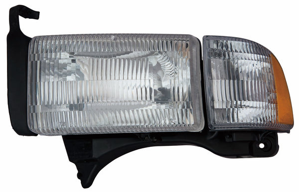 For Dodge Ram Pickup 1994 95 96 97 1998/ 1999 00 01 2002(w/o Sport Pkg) Headlight Combination. Driver Side CAPA Certified 55076749AO CH2502101C