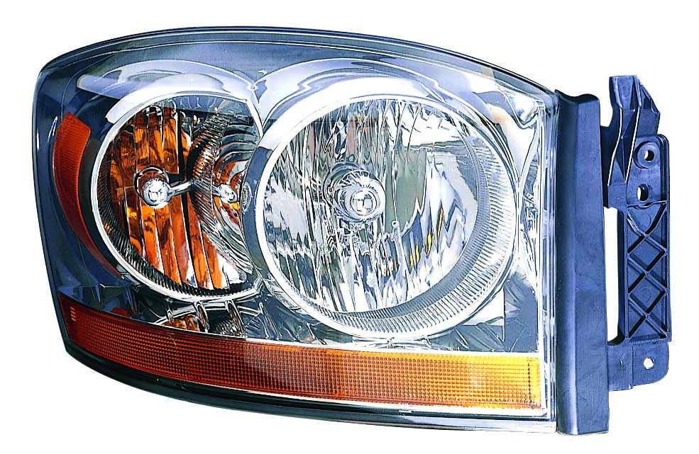 For Dodge Ram 2006 Headlight w/o Black Bezel(RM 1500 Mega Cab/ 2500/ 3500 06) Passenger Side CAPA Certified 55077794AC CH2519114C