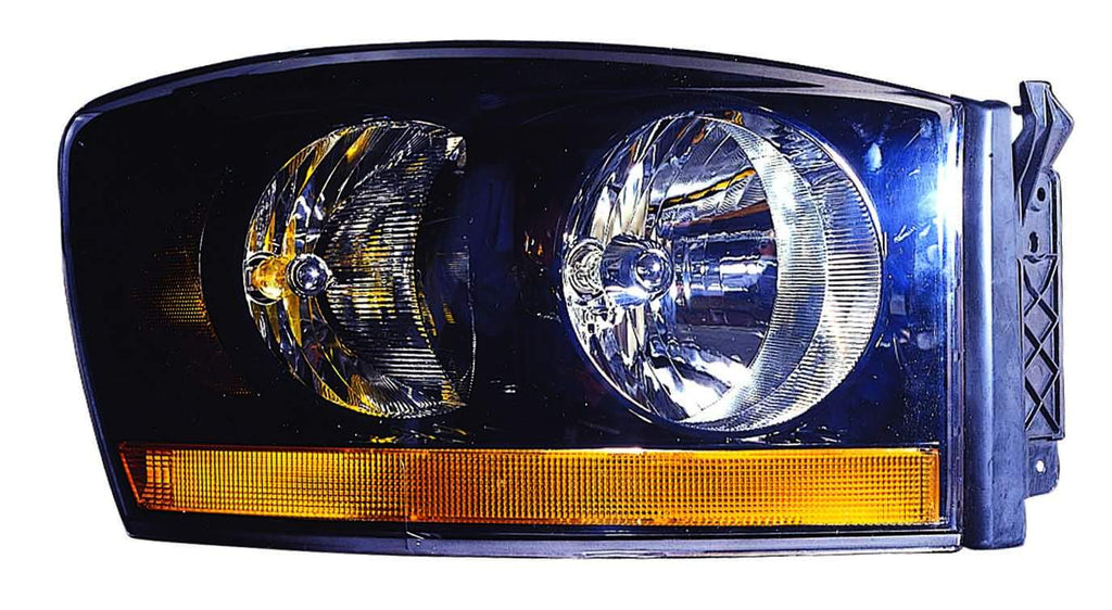 For Dodge Ram 2006 Headlight w/ Black Bezel(1500 Mega Cab/ 2500/ 3500 06) Passenger Side CAPA Certified 55372814AB CH2519115C