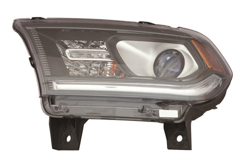 For Dodge Durango 2014 2015 Headlight Halogen w/ LED DRL BLACK Trim Driver Side CAPA Certified 55112969AI CH2502304C