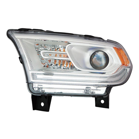For Dodge Durango 2016 17 18 19 2020 Headlight Halogen w/o LED Lamp Chrome Trim w/o LOGO Driver Side 68299137AF CH2502303