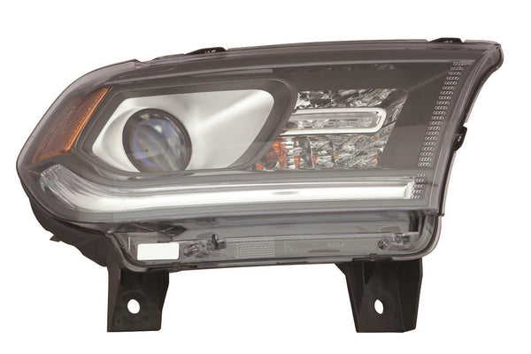 For Dodge Durango 2016 17 18 19 2020 Headlight Halogen w/ LED DRL BLACK Trim Passenger Side CAPA Certified 68299130AG CH2503305C