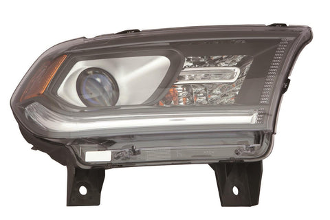 For Dodge Durango 2016 17 18 19 2020 Headlight Halogen w/ LED DRL BLACK Trim Passenger Side CAPA Certified 68299130AG CH2503305C