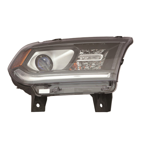 For Dodge Durango 2016 17 18 19 2020 Headlight Halogen w/o LED Lamp w/o DRL Black Trim Passenger Side CAPA Certified 68299134AF CH2503302C