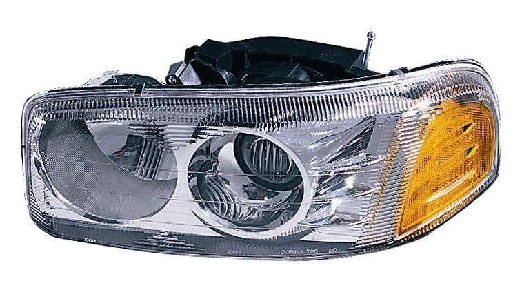 For GMC Yukon XL Denali 2001 02 03 04 05 2006/ Sierra C3 1999 00 01 2002/ Sierra Denali 1999 00 01 02 03 04 05 2006 Headlight Driver Side CAPA Certified 15218077 GM2502214C