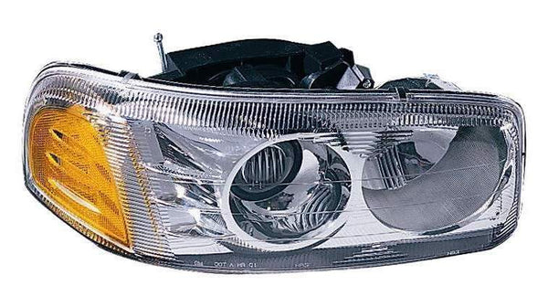 For GMC Yukon XL Denali 2001 02 03 04 05 2006/ Sierra C3 1999 00 01 2002/ Sierra Denali 1999 00 01 02 03 04 05 2006 Headlight Passenger Side CAPA Certified 15218078 GM2503214C