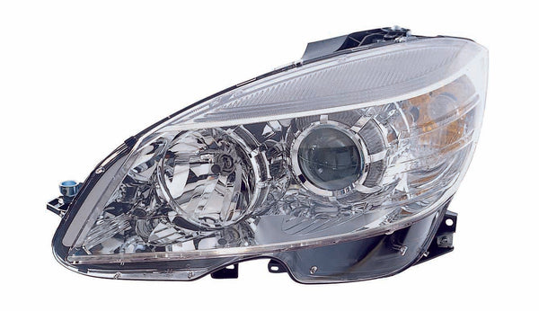 For Mercedes-Benz C Class FM 2/ 9/ 2007 08 09 10 2011 Headlight Halogen Chrome Driver Side CAPA Certified 205000000000 MB2502163C