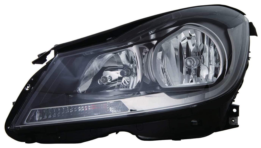 For Mercedes-Benz C Class Coupe 2012 13 14 2015 Headlight Halogen BLACK w/o Corner Light Driver Side CAPA Certified 204 820 99 59 MB2502186C