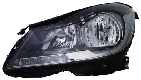 For Mercedes-Benz C Class Coupe 2012 13 14 2015 Headlight Halogen BLACK w/o Corner Light Driver Side CAPA Certified 204 820 99 59 MB2502186C