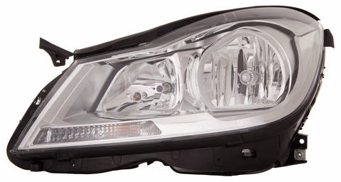 For Mercedes-Benz C Class Sedan 2012 13 2014 Headlight Halogen Chrome w/o Corner Light Driver Side 204 820 53 59 MB2502187