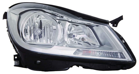 For Mercedes-Benz C Class Sedan 2012 13 2014 Headlight Halogen Chrome w/o Corner Light Passenger Side CAPA Certified 204 820 54 59 MB2503187C