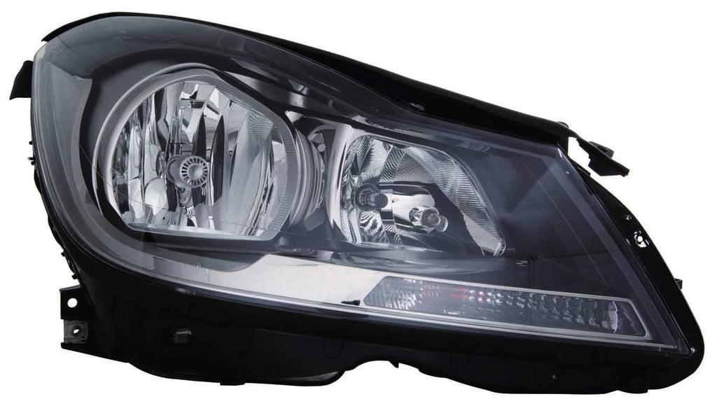 For Mercedes-Benz C Class Coupe 2012 13 14 2015 Headlight Halogen BLACK w/o Corner Light Passenger Side CAPA Certified 204 820 00 39 MB2503186C