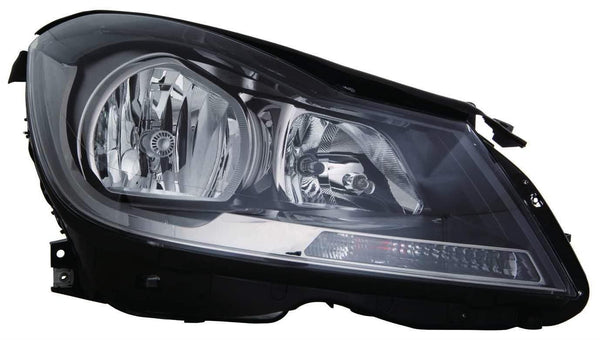 For Mercedes-Benz C Class Coupe 2012 13 14 2015 Headlight Halogen BLACK w/o Corner Light Passenger Side CAPA Certified 204 820 00 39 MB2503186C