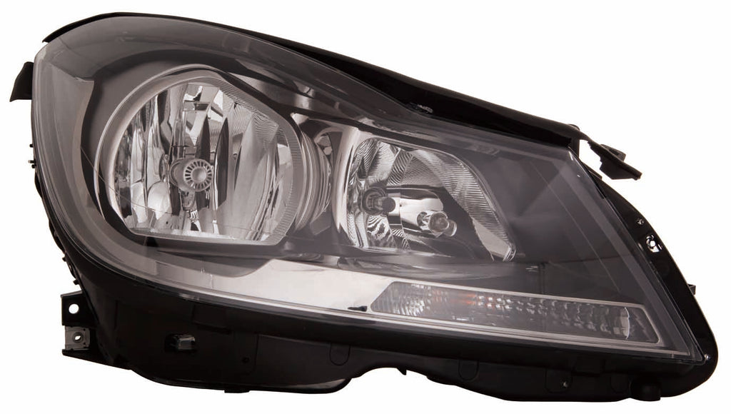 For Mercedes-Benz C Class Coupe 2012 13 14 2015 Headlight Halogen BLACK w/o Corner Light Passenger Side 204 820 00 39 MB2503186