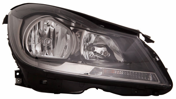 For Mercedes-Benz C Class Coupe 2012 13 14 2015 Headlight Halogen BLACK w/o Corner Light Passenger Side 204 820 00 39 MB2503186