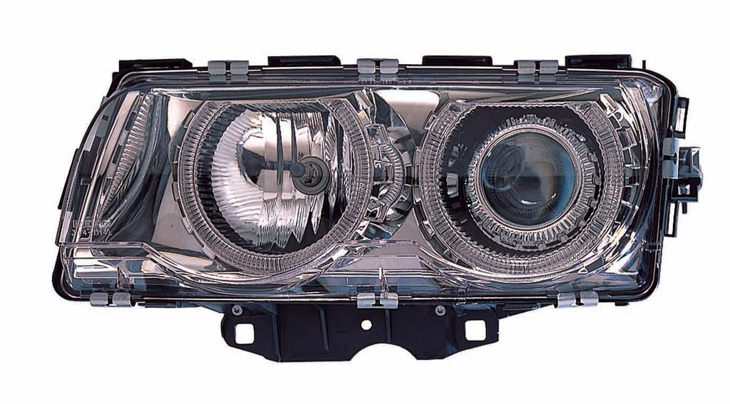 For BMW 7 Series 1999 00 2001 Headlight XENON Projector Chrome w/ ANGEL EYES PAIR  BM2505103