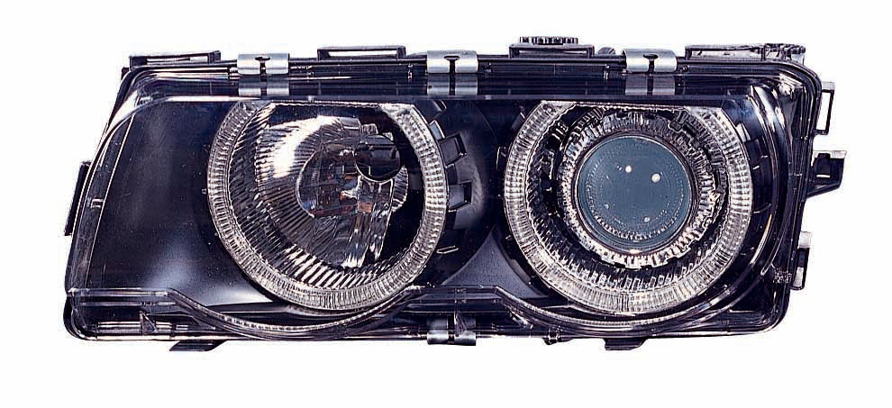 For BMW 7 Series 1999 00 2001 Headlight XENON Projector Black w/ ANGEL EYES PAIR  BM2505104