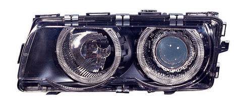 For BMW 7 Series 1999 00 2001 Headlight XENON Projector Black w/ ANGEL EYES PAIR  BM2505104