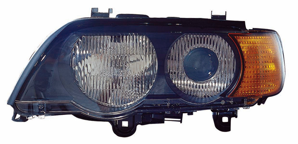 For BMW X-5 2000 01 02 2003 Headlight w/o CONTROL w/ HID BULB YELLOW TURN INDICATOR Driver Side 63 12 6 930 233 BM2518108