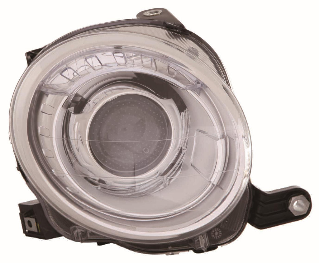 For Fiat 500 HB/ 500C Convertible. 2012 13 14 15 16 17 18 2019 Headlight 1 Passenger Side CAPA Certified 5182428AE FI2503100C