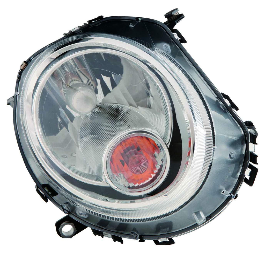 For Mini Cooper Clubman R55 2008 09 10 11 12 13 2014/ Cooper Coupe R-58/ Cooper Roadster R59 2012 13 14 2015 Headlight Halogen WHITE INDICATOR Passenger Side CAPA Certified 63 12 2 751 876 MC2503107C