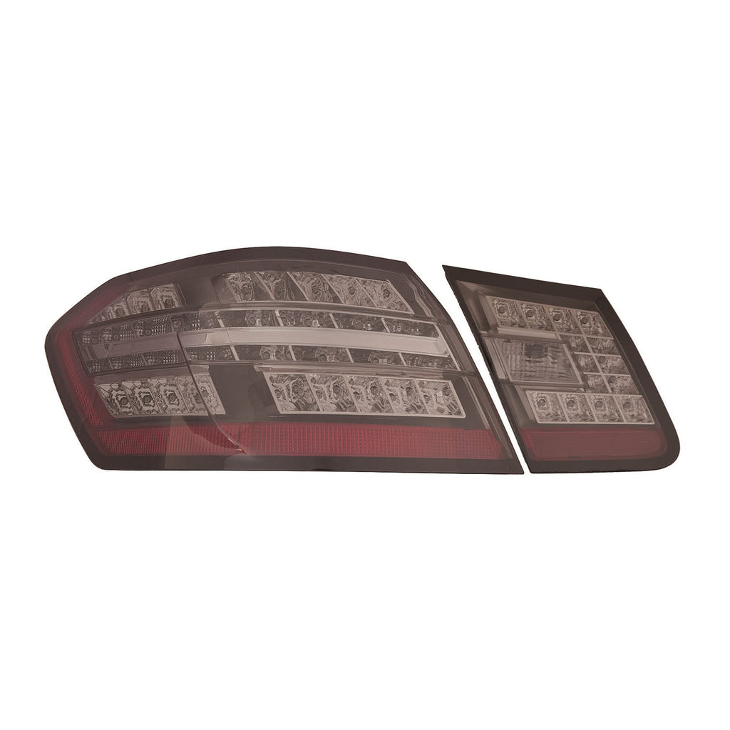 For Mercedes-Benz E Class Sedan 2010 11 12 2013/ Hybrid 2013 Tail Light & Back Up Light LED SMOKE LENS SET  MB2811105