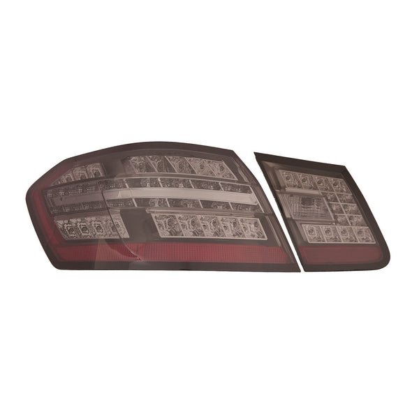 For Mercedes-Benz E Class Sedan 2010 11 12 2013/ Hybrid 2013 Tail Light & Back Up Light LED SMOKE LENS SET  MB2811105