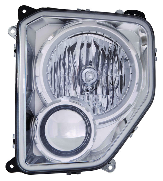 For Jeep Liberty 2008 09 10 11 2012 Headlight (ROUND BULB SHIELD) w/o Black Bezel w/o Fog Light Driver Side CAPA Certified 57010171AE CH2502234C