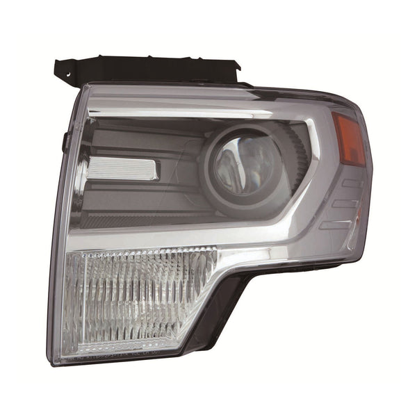 For Ford F-150 Pickup LD 2009 10 11 12 13 2014 Headlight HID Chrome Projector w/o LOGO Driver Side CAPA Certified DL3Z 13008 AC FO2518120C