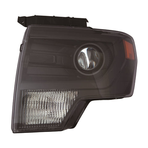 For Ford F-150 Pickup LD 2009 10 11 12 13 2014 Headlight HID Black Trim Projector w/o LOGO Driver Side CAPA Certified DL3Z 13008 FB FO2518121C