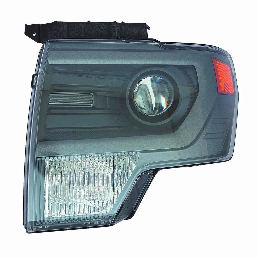 For Ford F-150 Pickup 2010 11 12 13 2014 Headlight HID SVT Raptor Gray Trim w/o LOGO Driver Side CAPA Certified DL3Z 13008 CB FO2518122C