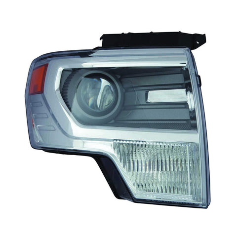 For Ford F-150 Pickup LD 2009 10 11 12 13 2014 Headlight HID Chrome Projector w/o LOGO Passenger Side CAPA Certified DL3Z 13008 AB FO2519120C